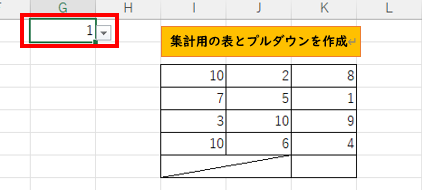 集計用の表を作成